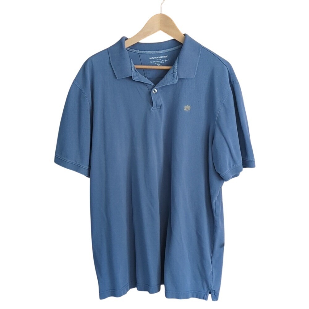 Banana Republic Men's Blue Pique Polo Shirt Sz XXL